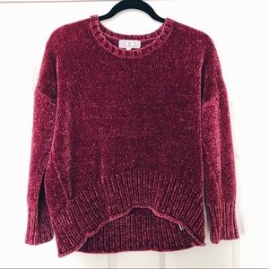 Soft Maroon Chenille Pullover Sweater